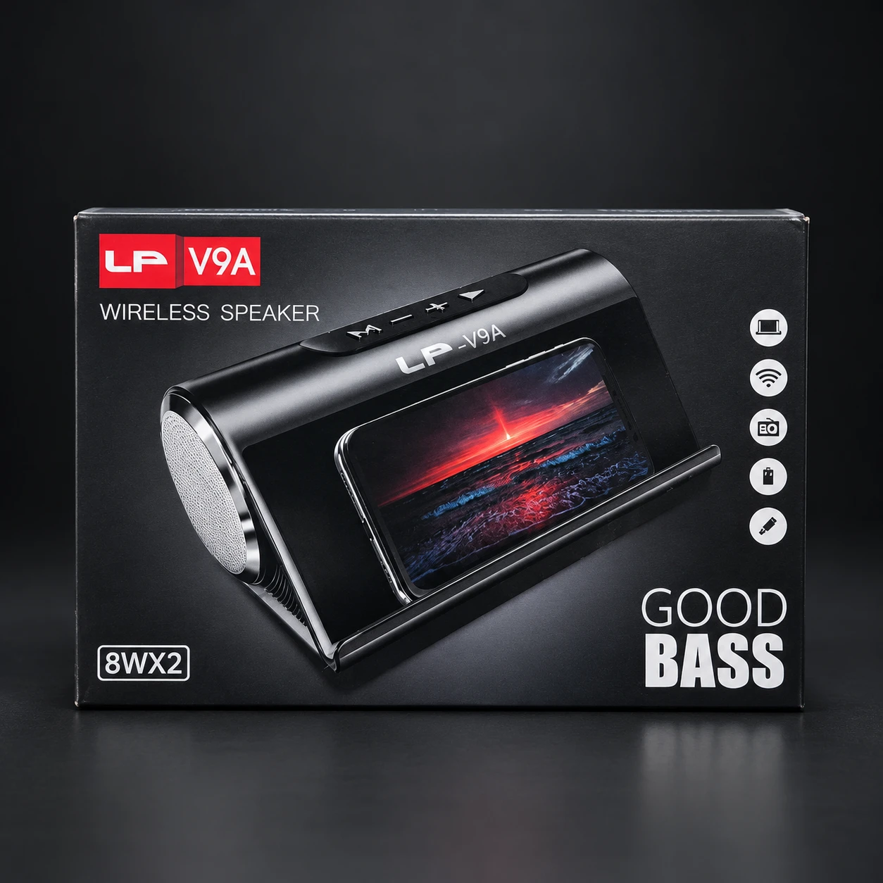LP V9A GOLDEN WIRELESS SPEAKER — স্টাইলিশ লুক, দারুণ সাউন্ড